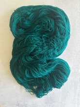 Load image into Gallery viewer, Torn Green Velvet Eyes Merino Silk Laceweight Yarn